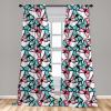 Ambesonne Bohemian Curtains, Retro Mid Century Inspired Abstract Patterns on Ivory Background, Window Treatments 2 Panel Set for Living Room Bedroom, Pair of – 28″ x 63″, Dark Orange and Reseda Green(Black Pink)