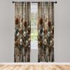 Ambesonne Bohemian Curtains, Retro Mid Century Inspired Abstract Patterns on Ivory Background, Window Treatments 2 Panel Set for Living Room Bedroom, Pair of – 28″ x 63″, Dark Orange and Reseda Green(Cinnamon Cadet Blue Ecru)