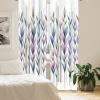 Ambesonne Bohemian Curtains, Retro Mid Century Inspired Abstract Patterns on Ivory Background, Window Treatments 2 Panel Set for Living Room Bedroom, Pair of – 28″ x 63″, Dark Orange and Reseda Green(Blue Lavender Green)