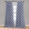 Ambesonne Bohemian Curtains, Retro Mid Century Inspired Abstract Patterns on Ivory Background, Window Treatments 2 Panel Set for Living Room Bedroom, Pair of – 28″ x 63″, Dark Orange and Reseda Green(Dark Blue White)