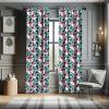 Ambesonne Bohemian Curtains, Retro Mid Century Inspired Abstract Patterns on Ivory Background, Window Treatments 2 Panel Set for Living Room Bedroom, Pair of – 28″ x 63″, Dark Orange and Reseda Green(Black Pink)