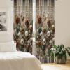 Ambesonne Bohemian Curtains, Retro Mid Century Inspired Abstract Patterns on Ivory Background, Window Treatments 2 Panel Set for Living Room Bedroom, Pair of – 28″ x 63″, Dark Orange and Reseda Green(Cinnamon Cadet Blue Ecru)