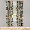 Ambesonne Bohemian Curtains, Retro Mid Century Inspired Abstract Patterns on Ivory Background, Window Treatments 2 Panel Set for Living Room Bedroom, Pair of – 28″ x 63″, Dark Orange and Reseda Green(Dark Orange and Reseda Green)