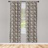 Ambesonne Bohemian Curtains, Retro Mid Century Inspired Abstract Patterns on Ivory Background, Window Treatments 2 Panel Set for Living Room Bedroom, Pair of – 28″ x 63″, Dark Orange and Reseda Green(Brown Blue)