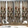 Ambesonne Bohemian Curtains, Retro Mid Century Inspired Abstract Patterns on Ivory Background, Window Treatments 2 Panel Set for Living Room Bedroom, Pair of – 28″ x 63″, Dark Orange and Reseda Green(Cinnamon Cadet Blue Ecru)