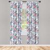 Ambesonne Bohemian Curtains, Retro Mid Century Inspired Abstract Patterns on Ivory Background, Window Treatments 2 Panel Set for Living Room Bedroom, Pair of – 28″ x 63″, Dark Orange and Reseda Green(Coral Orange and Blue)