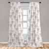 Ambesonne Bohemian Curtains, Retro Mid Century Inspired Abstract Patterns on Ivory Background, Window Treatments 2 Panel Set for Living Room Bedroom, Pair of – 28″ x 63″, Dark Orange and Reseda Green(Beige White)