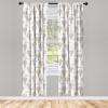 Ambesonne Bohemian Curtains, Retro Mid Century Inspired Abstract Patterns on Ivory Background, Window Treatments 2 Panel Set for Living Room Bedroom, Pair of – 28″ x 63″, Dark Orange and Reseda Green(Beige White)