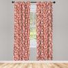 Ambesonne Bohemian Curtains, Retro Mid Century Inspired Abstract Patterns on Ivory Background, Window Treatments 2 Panel Set for Living Room Bedroom, Pair of – 28″ x 63″, Dark Orange and Reseda Green(Burnt Sienna White)