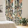 Ambesonne Bohemian Curtains, Retro Mid Century Inspired Abstract Patterns on Ivory Background, Window Treatments 2 Panel Set for Living Room Bedroom, Pair of – 28″ x 63″, Dark Orange and Reseda Green(Dark Orange and Reseda Green)