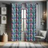 Ambesonne Bohemian Curtains, Retro Mid Century Inspired Abstract Patterns on Ivory Background, Window Treatments 2 Panel Set for Living Room Bedroom, Pair of – 28″ x 63″, Dark Orange and Reseda Green(Blue Pink)