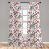 Ambesonne Bohemian Curtains, Retro Mid Century Inspired Abstract Patterns on Ivory Background, Window Treatments 2 Panel Set for Living Room Bedroom, Pair of – 28″ x 63″, Dark Orange and Reseda Green(Black Dark Pink)