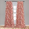 Ambesonne Bohemian Curtains, Retro Mid Century Inspired Abstract Patterns on Ivory Background, Window Treatments 2 Panel Set for Living Room Bedroom, Pair of – 28″ x 63″, Dark Orange and Reseda Green(Burnt Sienna White)