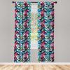 Ambesonne Bohemian Curtains, Retro Mid Century Inspired Abstract Patterns on Ivory Background, Window Treatments 2 Panel Set for Living Room Bedroom, Pair of – 28″ x 63″, Dark Orange and Reseda Green(Blue Pink)