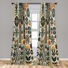Ambesonne Bohemian Curtains, Retro Mid Century Inspired Abstract Patterns on Ivory Background, Window Treatments 2 Panel Set for Living Room Bedroom, Pair of – 28″ x 63″, Dark Orange and Reseda Green(Dark Orange and Reseda Green)