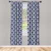 Ambesonne Bohemian Curtains, Retro Mid Century Inspired Abstract Patterns on Ivory Background, Window Treatments 2 Panel Set for Living Room Bedroom, Pair of – 28″ x 63″, Dark Orange and Reseda Green(Dark Blue White)