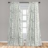Ambesonne Bohemian Curtains, Retro Mid Century Inspired Abstract Patterns on Ivory Background, Window Treatments 2 Panel Set for Living Room Bedroom, Pair of – 28″ x 63″, Dark Orange and Reseda Green(Green Teal)