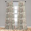 Ambesonne Bohemian Curtains, Retro Mid Century Inspired Abstract Patterns on Ivory Background, Window Treatments 2 Panel Set for Living Room Bedroom, Pair of – 28″ x 63″, Dark Orange and Reseda Green(Grey Coffee)