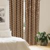 Ambesonne Bohemian Curtains, Retro Mid Century Inspired Abstract Patterns on Ivory Background, Window Treatments 2 Panel Set for Living Room Bedroom, Pair of – 28″ x 63″, Dark Orange and Reseda Green(Brown Cinnamon)