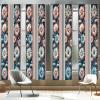 Ambesonne Bohemian Curtains, Retro Mid Century Inspired Abstract Patterns on Ivory Background, Window Treatments 2 Panel Set for Living Room Bedroom, Pair of – 28″ x 63″, Dark Orange and Reseda Green(Dried Rose and Slate Blue)