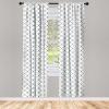 Ambesonne Bohemian Window Curtains Pack of 2, Feathers and Mandala Circles Boho Cultural Pattern with Striped Details, Lightweight Set with Rod Pocket, 4 Panels of – 28″ x 63″, Coral Teal and Ivory(White Grey)