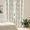 Ambesonne Bohemian Window Curtains Pack of 2, Feathers and Mandala Circles Boho Cultural Pattern with Striped Details, Lightweight Set with Rod Pocket, 4 Panels of – 28″ x 63″, Coral Teal and Ivory(Yellow Beige)