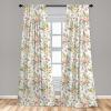 Ambesonne Bohemian Window Curtains Pack of 2, Feathers and Mandala Circles Boho Cultural Pattern with Striped Details, Lightweight Set with Rod Pocket, 4 Panels of – 28″ x 63″, Coral Teal and Ivory(Yellow Beige)