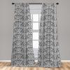 Ambesonne Bohemian Window Curtains Pack of 2, Feathers and Mandala Circles Boho Cultural Pattern with Striped Details, Lightweight Set with Rod Pocket, 4 Panels of – 28″ x 63″, Coral Teal and Ivory(White Black)