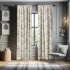 Ambesonne Bohemian Window Curtains Pack of 2, Feathers and Mandala Circles Boho Cultural Pattern with Striped Details, Lightweight Set with Rod Pocket, 4 Panels of – 28″ x 63″, Coral Teal and Ivory(Yellow Beige)