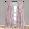 Ambesonne Bohemian Window Curtains Pack of 2, Feathers and Mandala Circles Boho Cultural Pattern with Striped Details, Lightweight Set with Rod Pocket, 4 Panels of – 28″ x 63″, Coral Teal and Ivory(Red White)