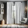 Ambesonne Bohemian Window Curtains Pack of 2, Feathers and Mandala Circles Boho Cultural Pattern with Striped Details, Lightweight Set with Rod Pocket, 4 Panels of – 28″ x 63″, Coral Teal and Ivory(White Grey)