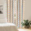 Ambesonne Bohemian Window Curtains Pack of 2, Feathers and Mandala Circles Boho Cultural Pattern with Striped Details, Lightweight Set with Rod Pocket, 4 Panels of – 28″ x 63″, Coral Teal and Ivory(White Orange)