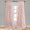 Ambesonne Bohemian Window Curtains Pack of 2, Feathers and Mandala Circles Boho Cultural Pattern with Striped Details, Lightweight Set with Rod Pocket, 4 Panels of – 28″ x 63″, Coral Teal and Ivory(Pink)