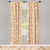 Ambesonne Boho Curtains, Simplistic Ethnic Look Botanical Ornaments as Stripes Neutral Tones, Window Treatments 2 Panel Set for Living Room Bedroom, Pair of – 28″ x 84″, Pale Khaki and Laurel Green(Apple Green Beige and Red)