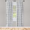 Ambesonne Boho Curtains, Simplistic Ethnic Look Botanical Ornaments as Stripes Neutral Tones, Window Treatments 2 Panel Set for Living Room Bedroom, Pair of – 28″ x 84″, Pale Khaki and Laurel Green(Azure Blue)