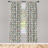 Ambesonne Boho Curtains, Simplistic Ethnic Look Botanical Ornaments as Stripes Neutral Tones, Window Treatments 2 Panel Set for Living Room Bedroom, Pair of – 28″ x 84″, Pale Khaki and Laurel Green(Dark Grey)
