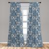 Ambesonne Boho Curtains, Simplistic Ethnic Look Botanical Ornaments as Stripes Neutral Tones, Window Treatments 2 Panel Set for Living Room Bedroom, Pair of – 28″ x 84″, Pale Khaki and Laurel Green(Blue Grey)