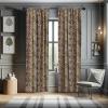 Ambesonne Boho Curtains, Simplistic Ethnic Look Botanical Ornaments as Stripes Neutral Tones, Window Treatments 2 Panel Set for Living Room Bedroom, Pair of – 28″ x 84″, Pale Khaki and Laurel Green(Coffee Brown)
