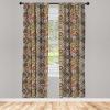 Ambesonne Boho Curtains, Simplistic Ethnic Look Botanical Ornaments as Stripes Neutral Tones, Window Treatments 2 Panel Set for Living Room Bedroom, Pair of – 28″ x 84″, Pale Khaki and Laurel Green(Coffee Brown)