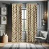 Ambesonne Boho Curtains, Simplistic Ethnic Look Botanical Ornaments as Stripes Neutral Tones, Window Treatments 2 Panel Set for Living Room Bedroom, Pair of – 28″ x 84″, Pale Khaki and Laurel Green(Pale Green)