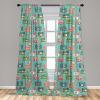 Ambesonne Boho Curtains, Simplistic Ethnic Look Botanical Ornaments as Stripes Neutral Tones, Window Treatments 2 Panel Set for Living Room Bedroom, Pair of – 28″ x 84″, Pale Khaki and Laurel Green(Almond Green)