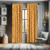 Ambesonne Boho Curtains, Simplistic Ethnic Look Botanical Ornaments as Stripes Neutral Tones, Window Treatments 2 Panel Set for Living Room Bedroom, Pair of – 28″ x 84″, Pale Khaki and Laurel Green(Mustard and Vermilion)
