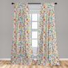 Ambesonne Boho Curtains, Simplistic Ethnic Look Botanical Ornaments as Stripes Neutral Tones, Window Treatments 2 Panel Set for Living Room Bedroom, Pair of – 28″ x 84″, Pale Khaki and Laurel Green(Red Green)