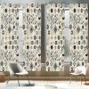 Ambesonne Boho Curtains, Simplistic Ethnic Look Botanical Ornaments as Stripes Neutral Tones, Window Treatments 2 Panel Set for Living Room Bedroom, Pair of – 28″ x 84″, Pale Khaki and Laurel Green(Eggshell Dark Grey Ecru)