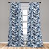Ambesonne Boho Curtains, Simplistic Ethnic Look Botanical Ornaments as Stripes Neutral Tones, Window Treatments 2 Panel Set for Living Room Bedroom, Pair of – 28″ x 84″, Pale Khaki and Laurel Green(Blue Indigo)