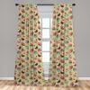 Ambesonne Boho Curtains, Simplistic Ethnic Look Botanical Ornaments as Stripes Neutral Tones, Window Treatments 2 Panel Set for Living Room Bedroom, Pair of – 28″ x 84″, Pale Khaki and Laurel Green(Pale Green)