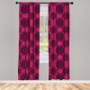 Ambesonne Boho Curtains, Simplistic Ethnic Look Botanical Ornaments as Stripes Neutral Tones, Window Treatments 2 Panel Set for Living Room Bedroom, Pair of – 28″ x 84″, Pale Khaki and Laurel Green(Purple Pink)
