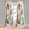 Ambesonne Boho Curtains, Simplistic Ethnic Look Botanical Ornaments as Stripes Neutral Tones, Window Treatments 2 Panel Set for Living Room Bedroom, Pair of – 28″ x 84″, Pale Khaki and Laurel Green(Laurel Green Cinnamon)