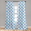 Ambesonne Boho Curtains, Simplistic Ethnic Look Botanical Ornaments as Stripes Neutral Tones, Window Treatments 2 Panel Set for Living Room Bedroom, Pair of – 28″ x 84″, Pale Khaki and Laurel Green(Sea Blue White)