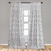 Ambesonne Boho Curtains, Simplistic Ethnic Look Botanical Ornaments as Stripes Neutral Tones, Window Treatments 2 Panel Set for Living Room Bedroom, Pair of – 28″ x 84″, Pale Khaki and Laurel Green(Azure Blue)